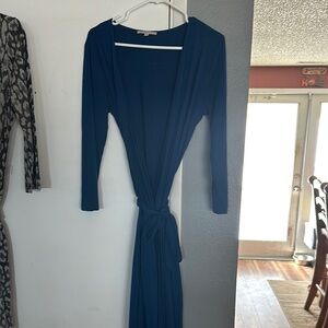 Elegant Blue Wrap Dress